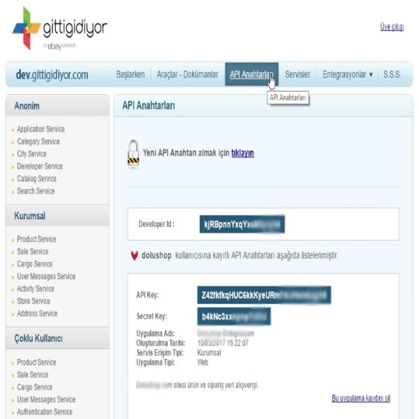 Gittigidiyor API Bilgileri Nasıl Alınır?